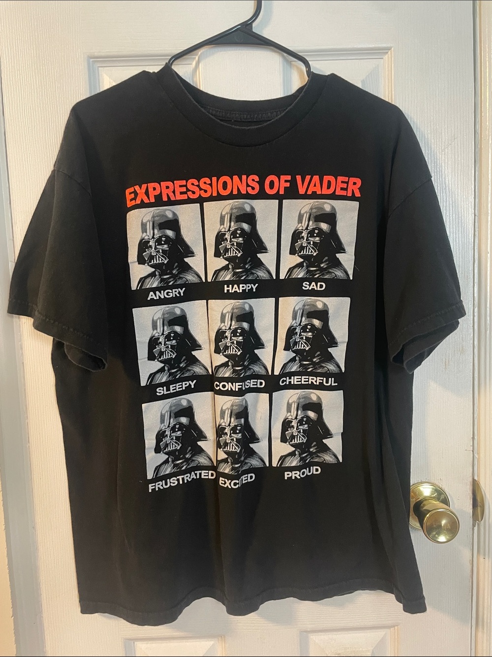 Star Wars Darth Vader Expressions Graphic T-Shirt Black XL Cotton